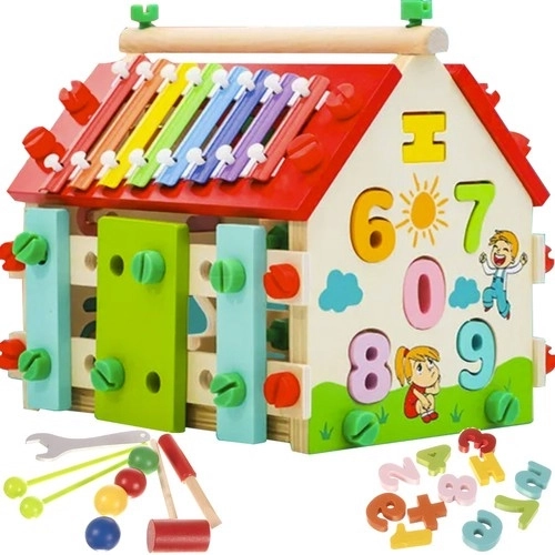 Wooden Educational DIY Playhouse for Children