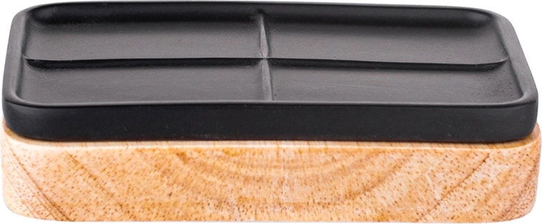 Sæbeskål i polyresin med træbund 12,5 × 8 × 2 cm