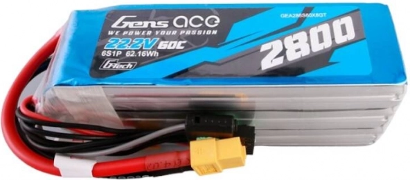 Gens ace batteria LiPo 2800mAh 22.2V 60C con XT60