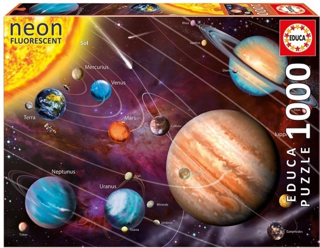 Puzzle 1000 pezzi Sistema solare neon