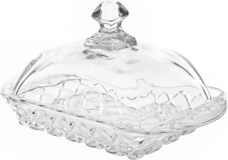Karo smørskål i glas med låg