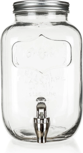 Durable clear glass and metal lid