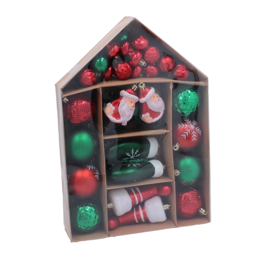 Mix complet de 66 décorations pour un sapin harmonieux