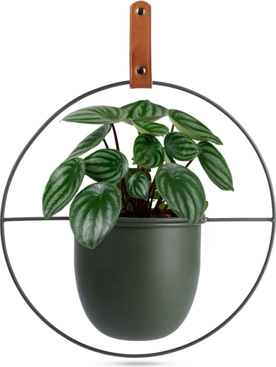Cache-pot suspendu en métal vert Home Styling Collection 30 × 30 cm