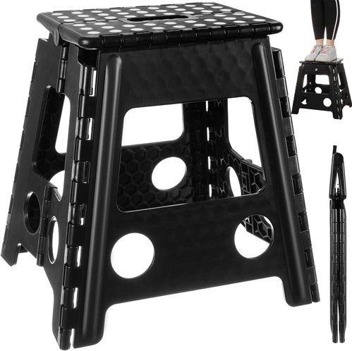 Folding stool black-white 39 cm