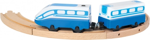Bino high-speed battery train for wooden tracks