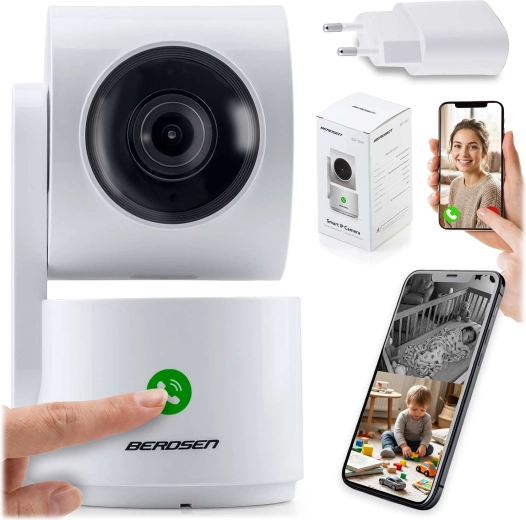 Berdsen BD-942 drejelig indendørs IP-kamera 3 MP med Wi‑Fi og babyalarm-funktion