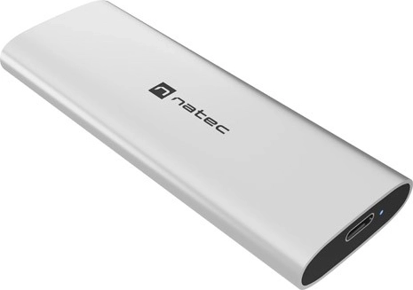 Natec rhino m.2 NVMe lite externe behuizing voor SSD M.2 NVMe/PCIe USB‑C 3.2 arctic silver