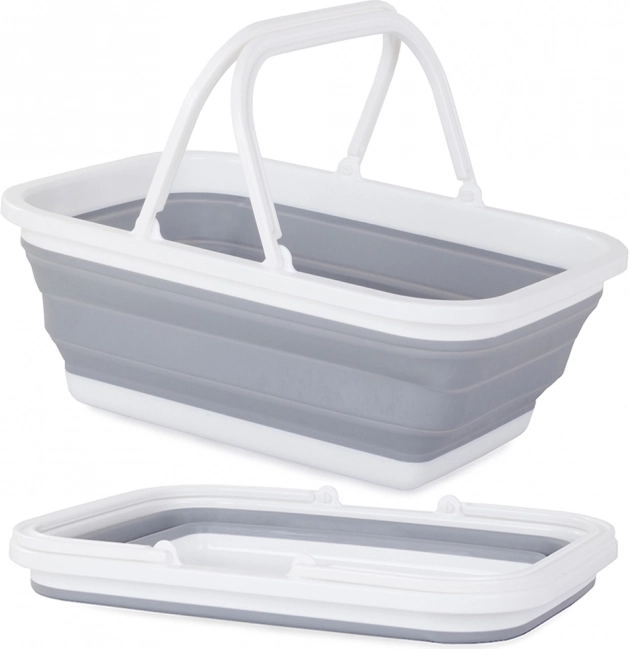 Collapsible Silicone Shopping Basket with Handles, 9 L