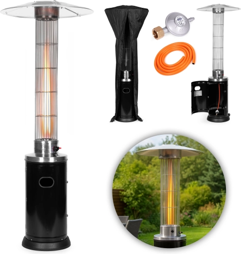 MultiGarden plinski terasni grijač 9 kW s regulatorom, crijevom i zaštitnom navlakom
