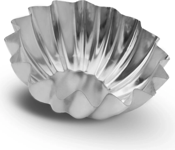 Set of tin-plated tartlet molds (10 cm) (6 pcs)