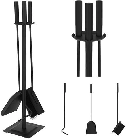 4-in-1 Fireplace Tool Set KAMINER, Black