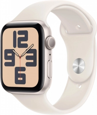 Apple Watch SE GPS 40 mm alumínium tok holdfény színben, holdfény színű sport szíjjal - méret S/M