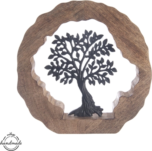 Decorazione Albero della Vita in legno e metallo Mango