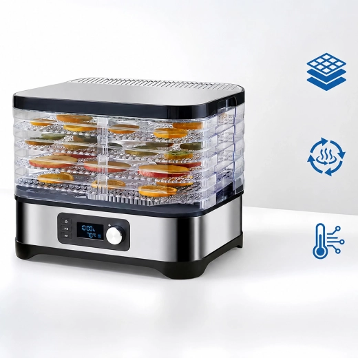 Déshydrateur alimentaire électrique avec minuterie, écran LCD et 5 niveaux