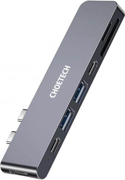 Choetech dokkoló állomás MacBook Pro-hoz, 7 az 1-ben USB-C, Thunderbolt 3 (ezüst)