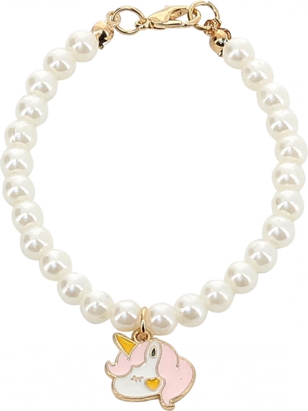 Pearl necklace with unicorn for dolls 39–48 cm