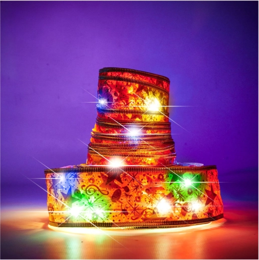 Decorative LED Ribbon 10 m, 100 LEDs, battery-powered – Multicolor