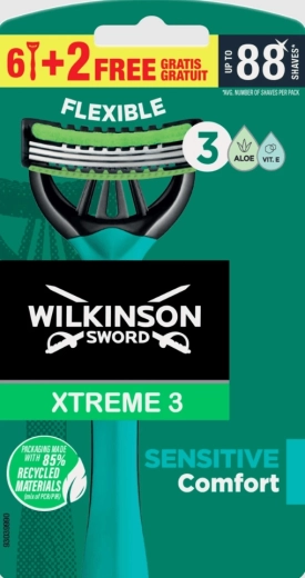 Rasoio usa e getta Wilkinson Xtreme3 Sensitive, 8 pz