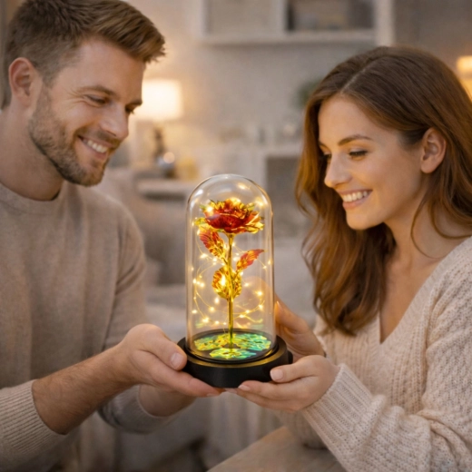 Romantische decoratie met verlichting