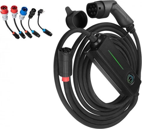 BESEN PCD050 Portable EV Charger, 16.5 kW, with adapters