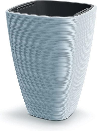 Vaso Vena Square 38,8 cm grigio chiaro con inserto