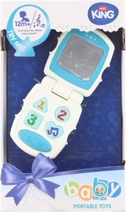 Telefono giocattolo blu a batteria per bambini