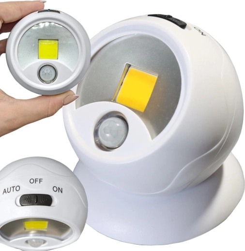 LED night light with motion sensor COB 360°, magnetic, battery-powered