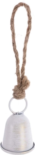 Hvid metal hængeklokke 7 cm