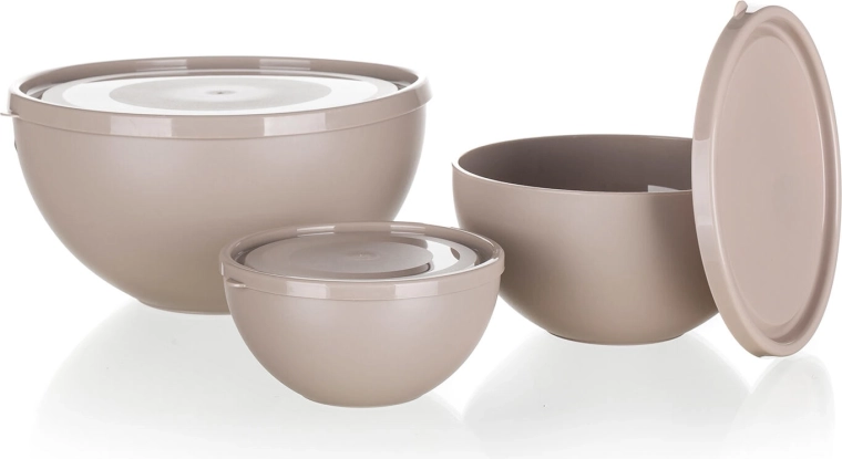 Set kommen met deksel Culinaria latte 3 stuks