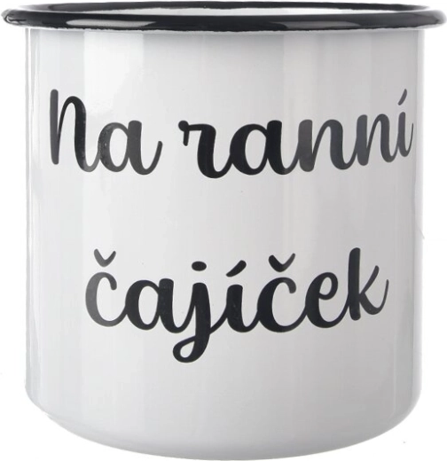 Mug émaillé Čajíček blanc 1 l