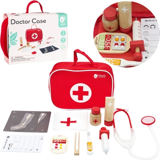 Wooden Doctor Set Classic World 19 pcs