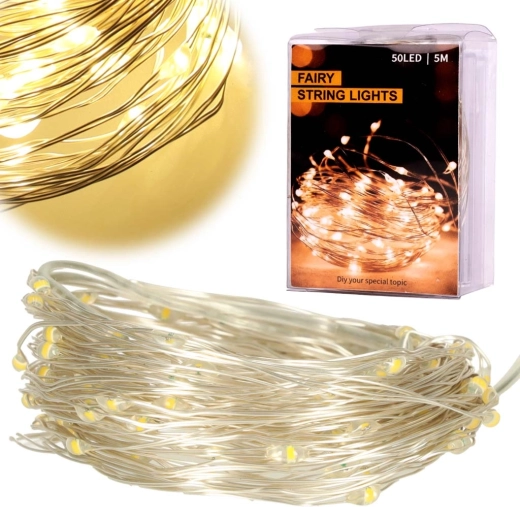 Decorative LED Wire Fairy Lights 5 m, 50 LED – Warm