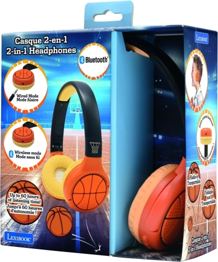 Cuffie Bluetooth per bambini 2 in 1 con design basket LEXIBOOK