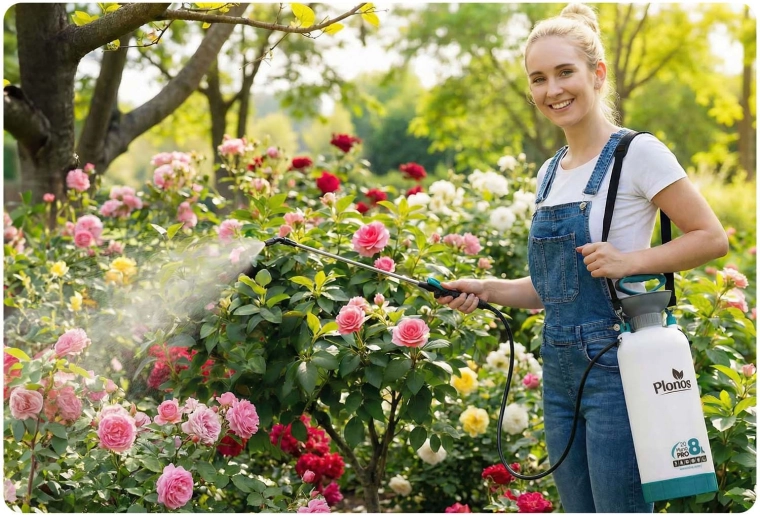 Port confortable et travail entre les plates-bandes