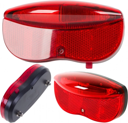 Luce posteriore LED per portapacchi, 2× AA, con catarifrangente