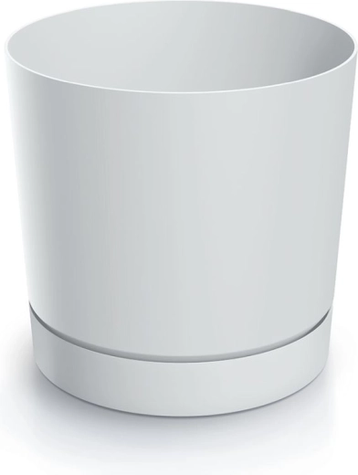 Portavaso TUBO P con sottovaso bianco 29,2 cm