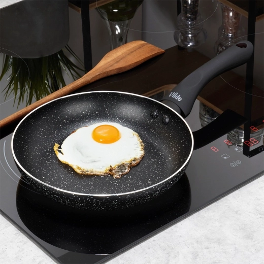 Non-stick granite layer for healthy cooking