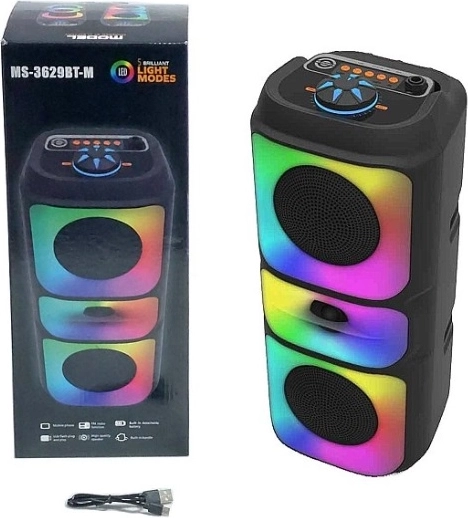 Enceinte Bluetooth compacte avec radio FM et rétroéclairage LED RGB