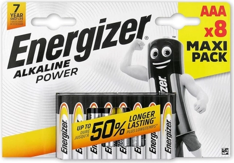 Alkaline Batteries AAA Energizer Alkaline Power, blister pack of 8