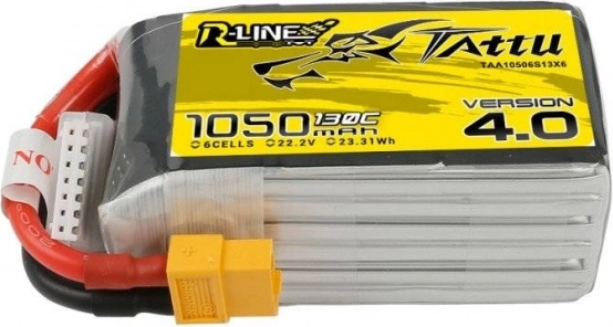 Tattu R-Line version 4.0 LiPo battery 1050mAh 22.2V 130C 6S