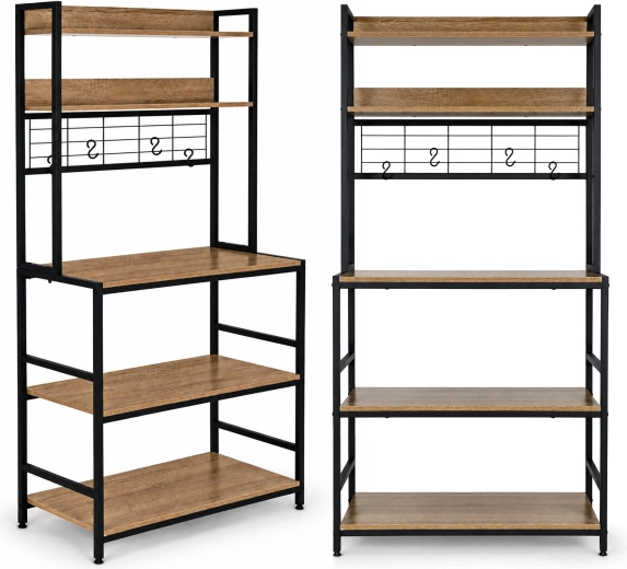 Scaffale da cucina con sei ripiani e ganci ModernHome