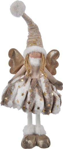 Ange en polyrésine avec éclairage LED intégré, couleur dorée, 60 cm