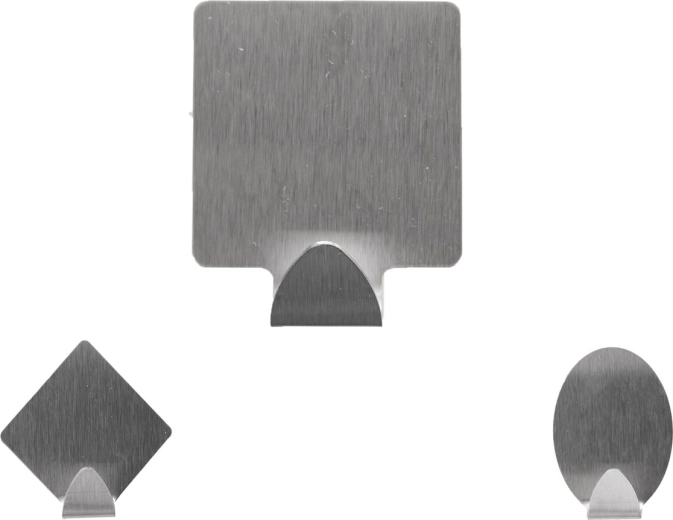 Ganci adesivi in acciaio inox 2 pz mix