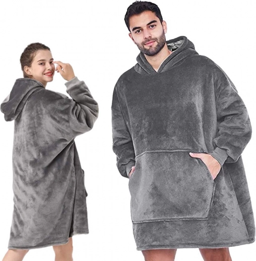 Warm oversized blanket hoodie grey