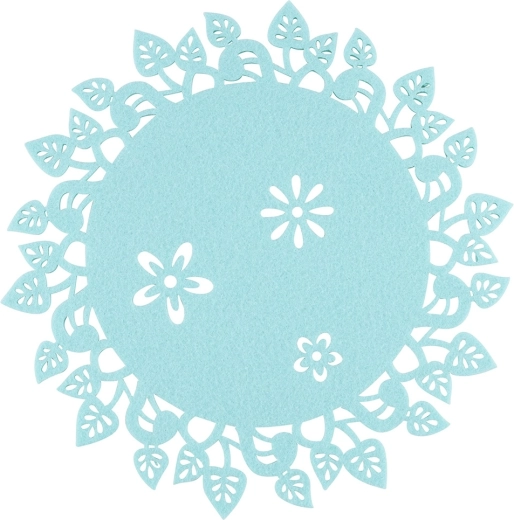 Set de table rond en feutre avec feuilles menthe 30 cm
