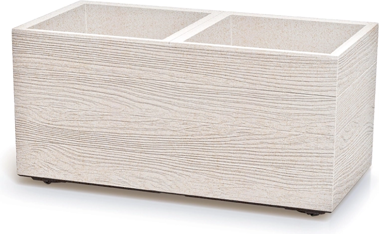 Plastična žardinjera Madera Case Eco Wood 77 cm – bijela