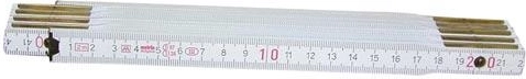 Mètre pliant en bois 2 m, blanc