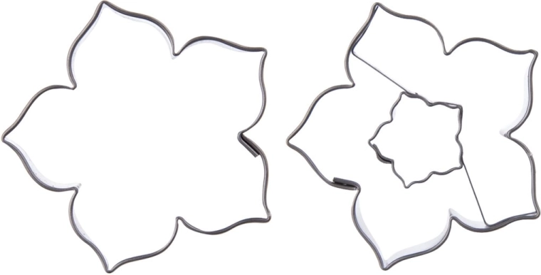 Emporte-pièce en inox – lys avec centre, 2 pcs