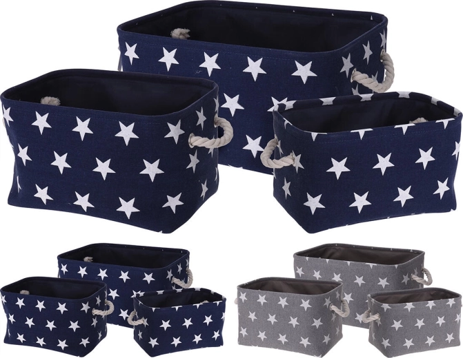 Cestino portaoggetti tessile L 40 × 28 × 22 cm – mix di colori